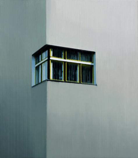Corner Window 2022 oil on wood 48 x 42 cm - Jan Ros 